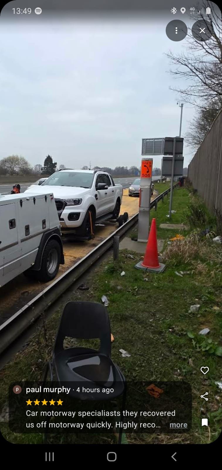 Motorway recovery in progress.